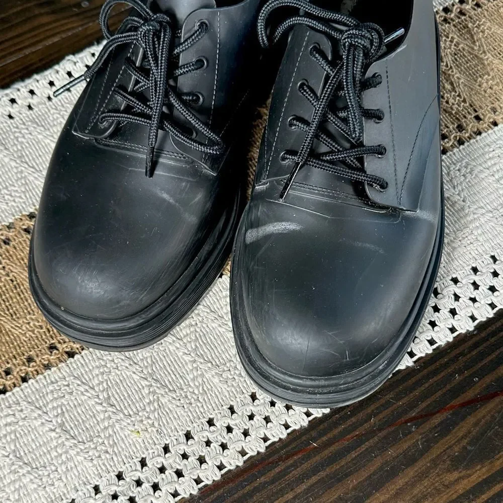 Melissa Womens Black Retro Platform Oxford Lace Up Trendy Shoe